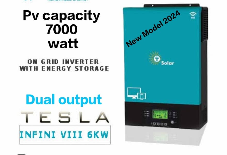 Tesla Dual output 6 kw inverter New Model 2024 & Tesla 4 kw pv 5000 1