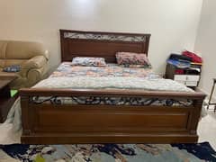 Bed with dressing table and mattress
