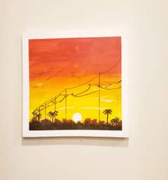Sunset painting for wall hanging