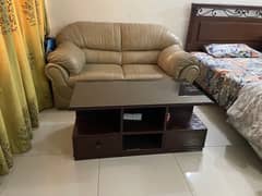 Sofa set with wooden table