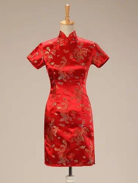 Chinese silk shirt short - Cheongsam - S/M size - Qipao -Shanghai silk 0