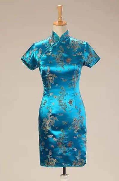 Chinese silk shirt short - Cheongsam - S/M size - Qipao -Shanghai silk 2