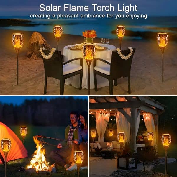 Solar Flame LED Light Lamp Enhance Your Outdoors With Stunning Decor 0