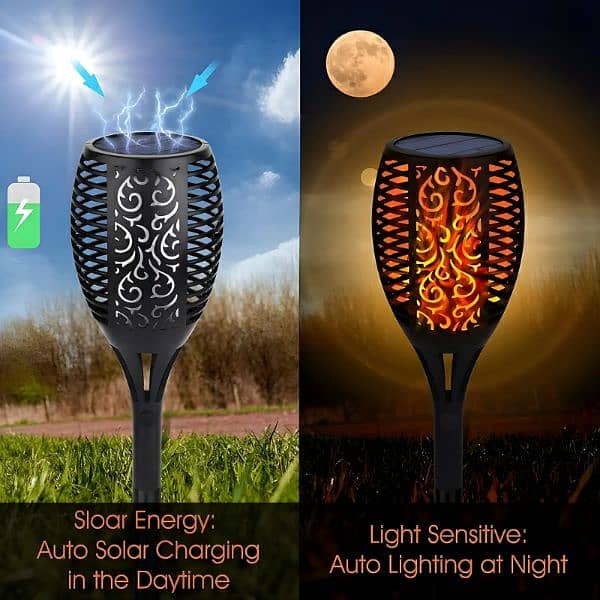 Solar Flame LED Light Lamp Enhance Your Outdoors With Stunning Decor 2