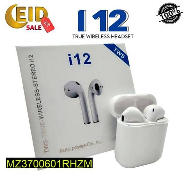 i12 TWS Airpods, Free cash on delivery 0