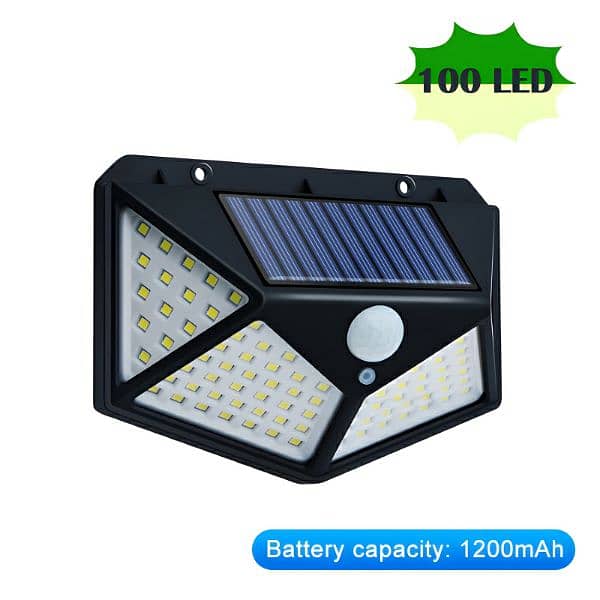 100 LEDs Rechargeable Motion Sensor Solar Interaction Waterproof 0