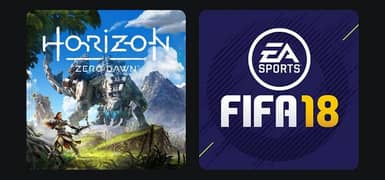 3 Ps4 games disks Horizon zero dawn Complete edition, Fifa18 and 2k17