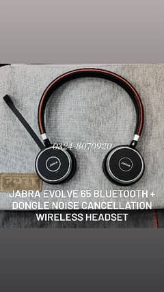 Jabra Evolve 65 Wireless Bluetooth Headset Anc Noise Cancelling Micro