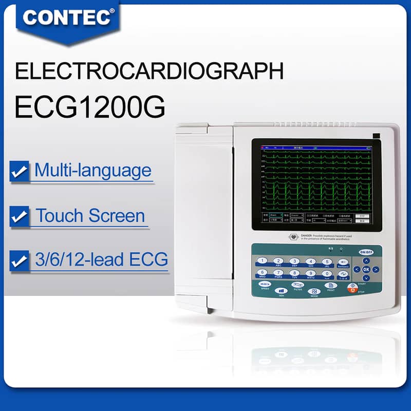 CONTEC ECG Monitor Digital 12 channel/lead EKG 0
