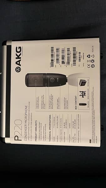 AKG P220 Condenser Microphone with box, shockmount 4