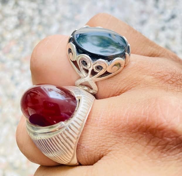 Different silver stone rings for sale 2