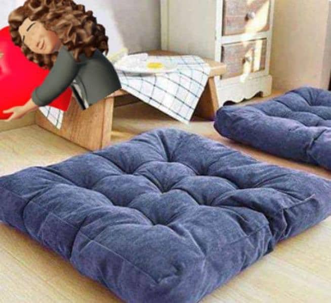 2pcs velvet square floor coushin 0