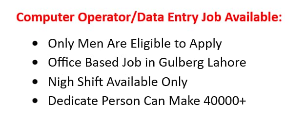 Data Entry Computer Operator Job Available 0