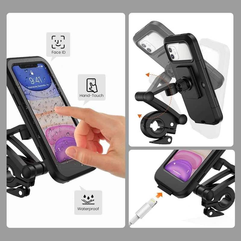 360 Degree Bicycle Motorcycle Phone Holder For Maps Navigation Mount 2