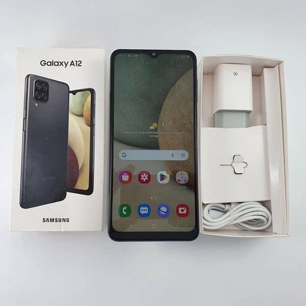 Samsung Galaxy A12 with box charger 0