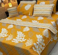 7 Pcs Cotton Salonica Printed Comforter Set