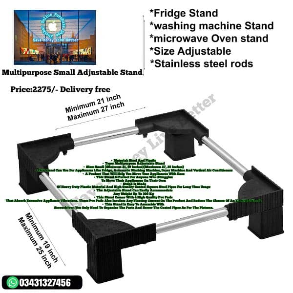 Premium Stainless Steel Fridge Stand - Elevate Your Kitchen! 4