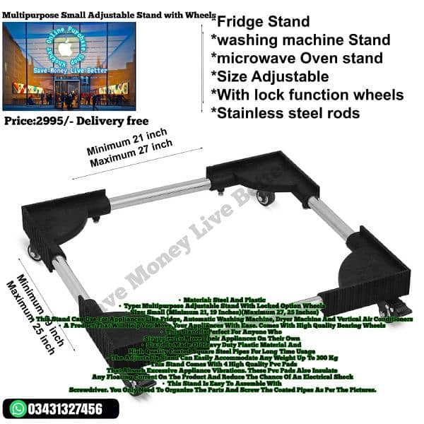 Premium Stainless Steel Fridge Stand - Elevate Your Kitchen! 8