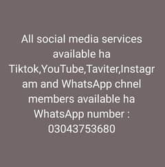 All social media services WhatsApp number 0304 3753680