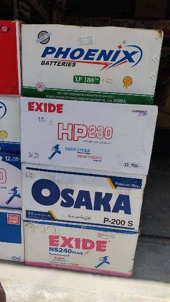 Batteries all Brands Daewoo, Phoenix, Exide, AGS, Volta & Osaka 6