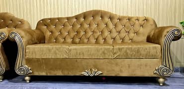 Sofa Set 6 Seater New Luxury King Size Velvet Fabric 0346-6252710