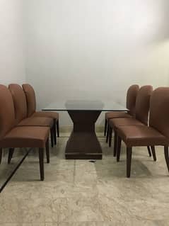 6 Seater Glass Dining Table