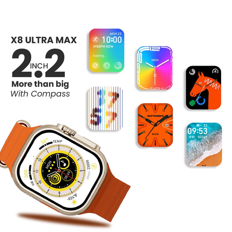 2.2 Inch X8 Ultra Max With Compass Smart Watch Series 8 Nfc Always-On 1