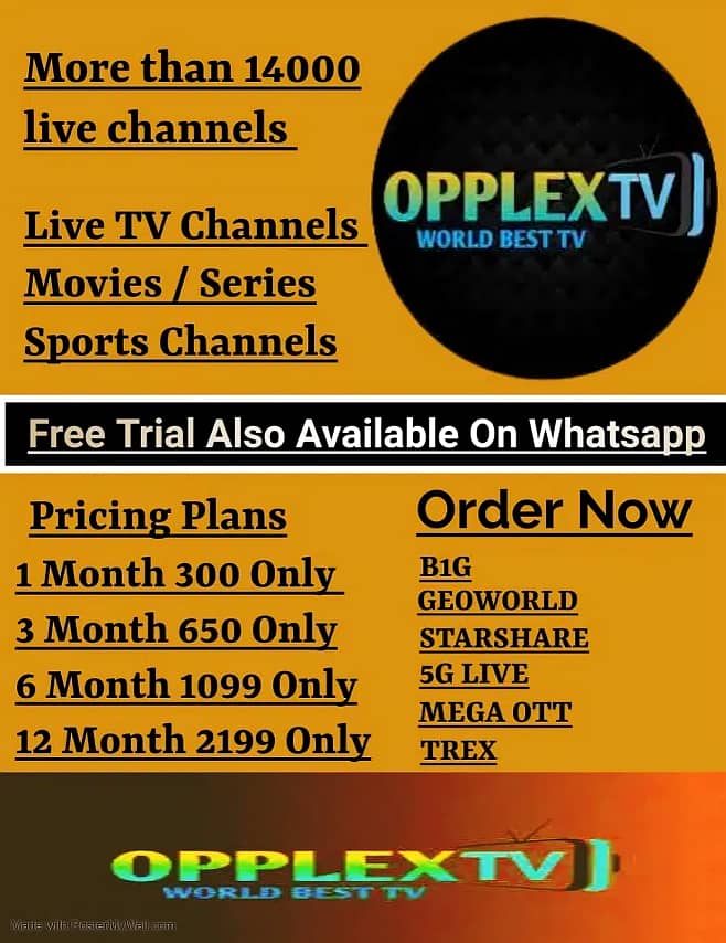 OPPLEX TV IPTV Live TV Channels / Android & Smart LED 0