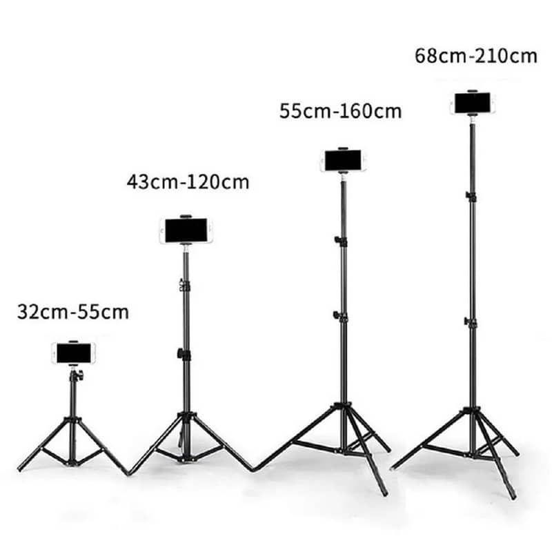 7-FootAdjustable Aluminium Tripod Stand in Bold Black 2