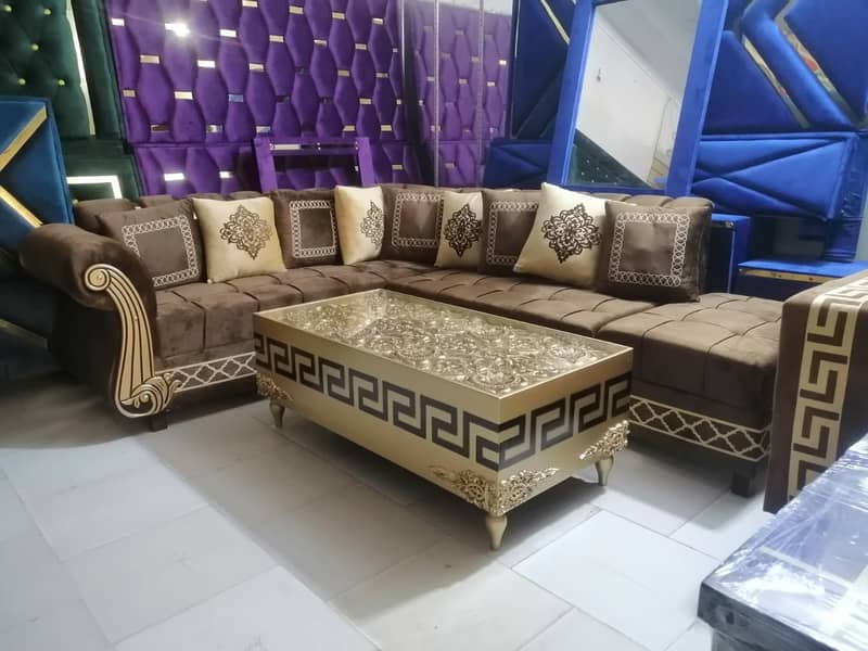 L shape sofa / corner sofa / six seater / velvet sofa / Sofa for sale 1