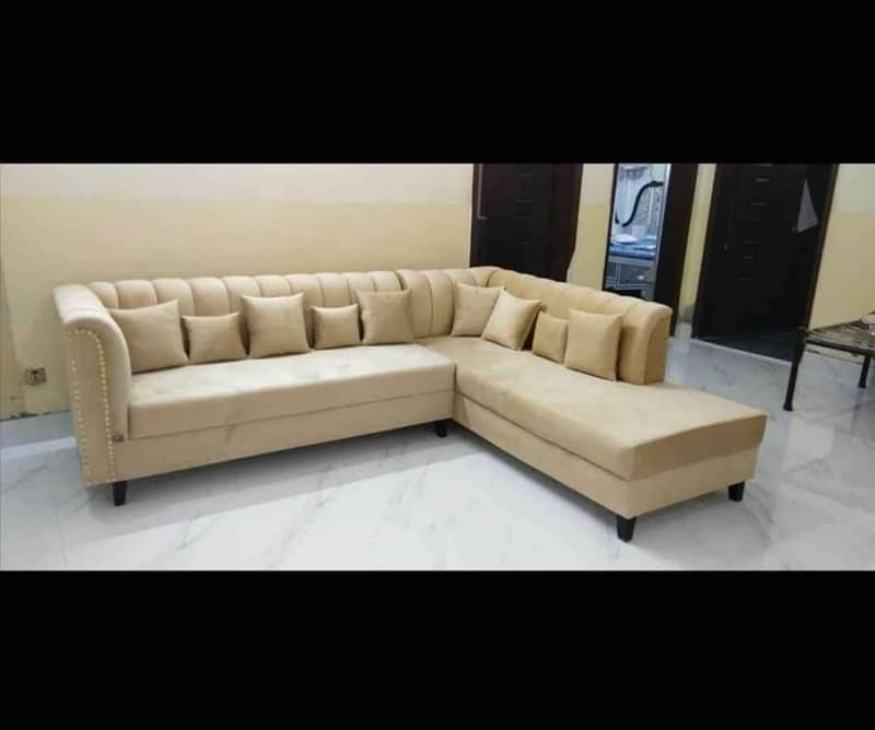 L shape sofa / corner sofa / six seater / velvet sofa / Sofa for sale 5