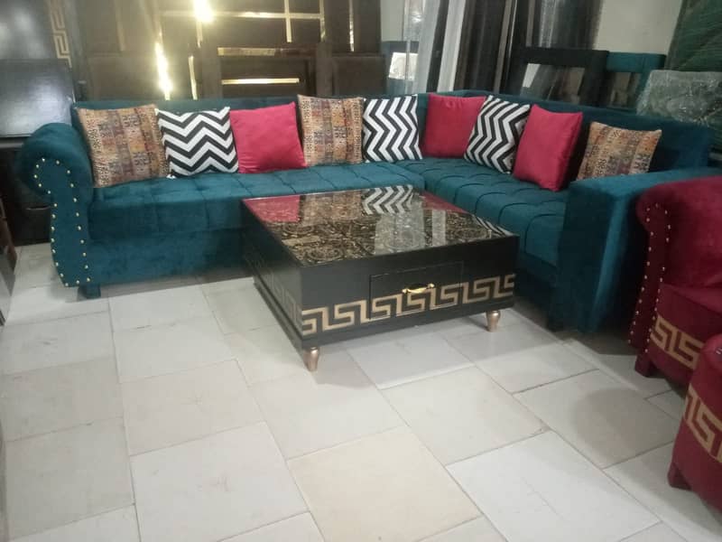 L shape sofa / corner sofa / six seater / velvet sofa / Sofa for sale 12