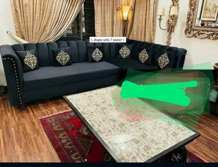 L shape sofa / corner sofa / six seater / velvet sofa / Sofa for sale 17