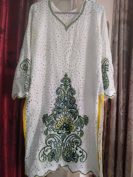 beautiful lawn chicken Kari with embroidered shirt 1