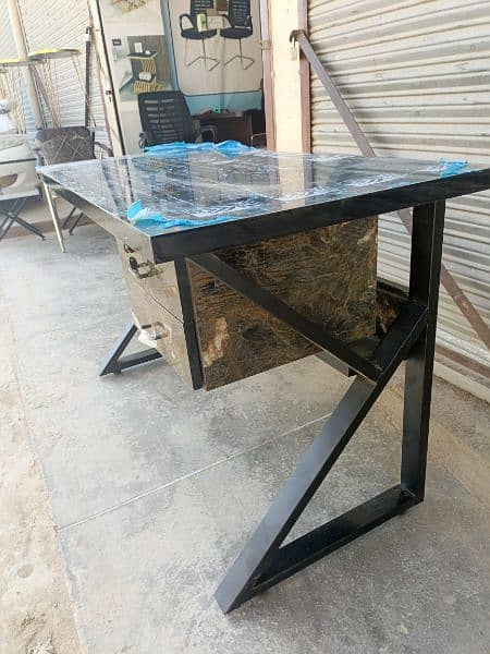 office table with 2 drazz & black super glossy sheet  only in 14000 Rs 2