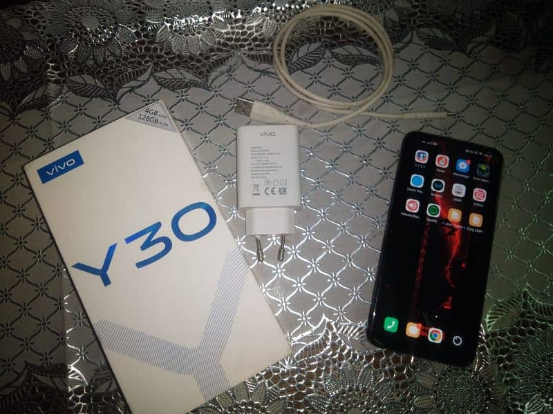 Vivo Y30 4/128 with box and Charger 1
