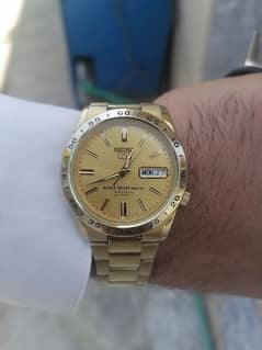 Seiko 5 sports Gold plated Mens watch
