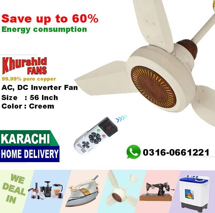 Tamoor |Khurshid | Shaban AC DC Inverter Ceiling Fan | Royal Khursheed 12