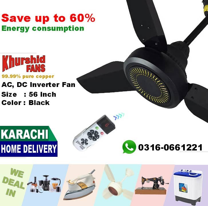 Tamoor |Khurshid | Shaban AC DC Inverter Ceiling Fan | Royal Khursheed 15