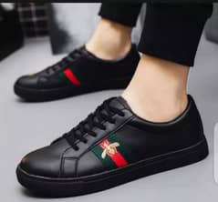 men's women's black leather shoes