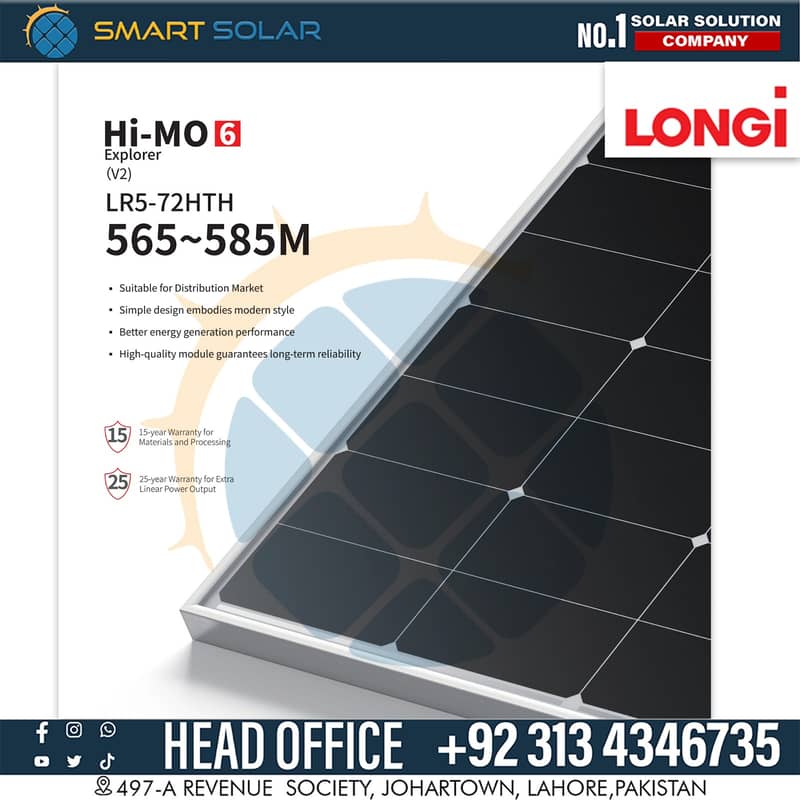 Solar panel Longi HiMo 6 585 Watt Mono Perc Solar Panel 0