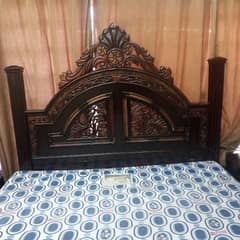 king size bed without mattress with side tables 0