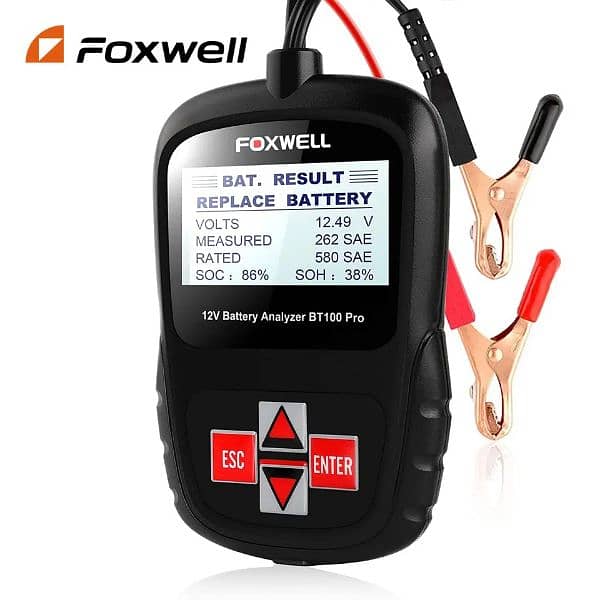 FOXWELL BT100 Pro 12V Car Battery Tester For Flooded AGM GEL 10 5