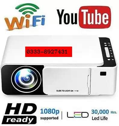 wifi Smart Projector Led Projector brand New T6 model