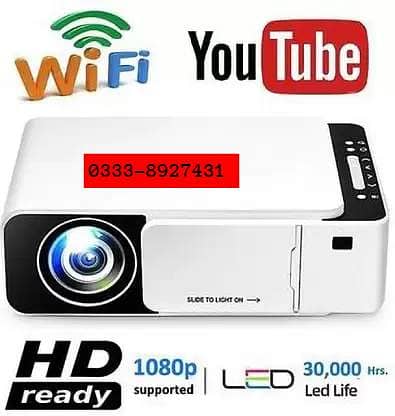 wifi Smart Projector Led Projector brand New T6 model 0