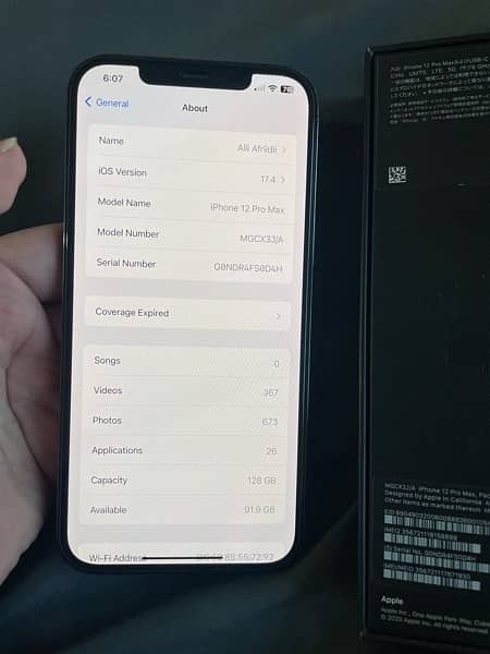 iphone 12 pro max 128Gb non pta with box only 2