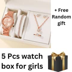 Rose Gold watch set for girls