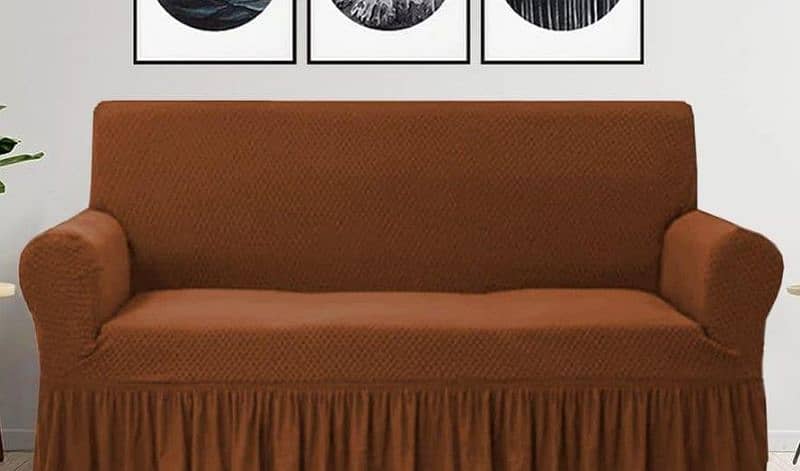 3 Pcs Micro Knitted Jersey Sofa Cover Set, 5 Seater 1