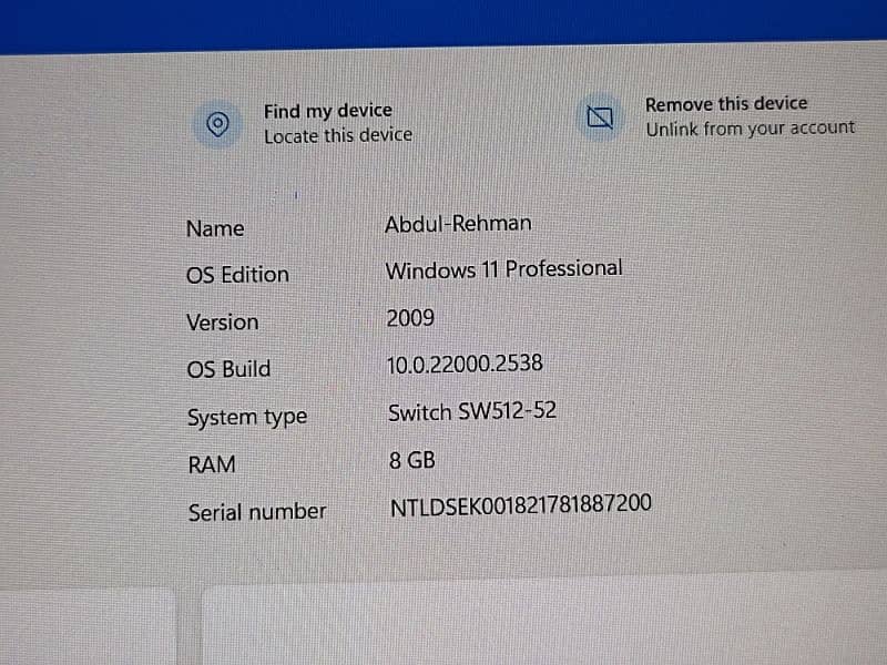 surface tablet accer 7th generation i5 8/256 9