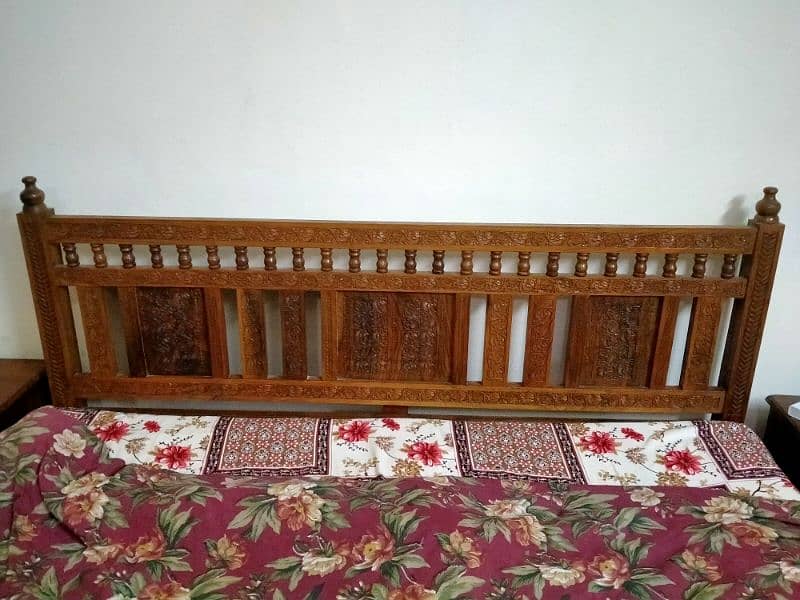 Pure Walnut Wooden Bed set 2